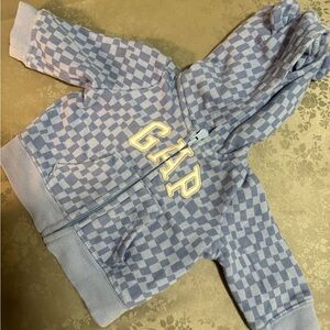 GAP Baby Lilac Check Zip Hoodie